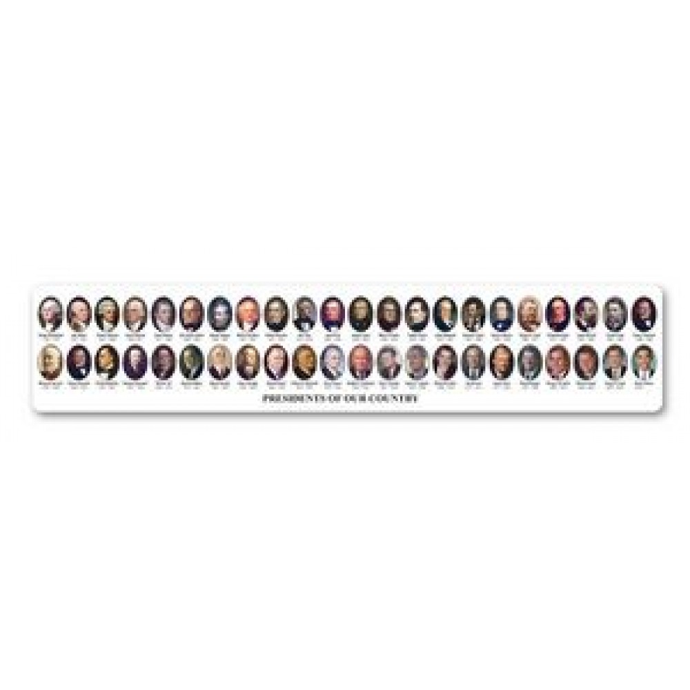 12" Plastic Presidents' Wide Ruler Personalized
