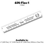 1-Sided 6" Flexible Poly Ruler with Logo