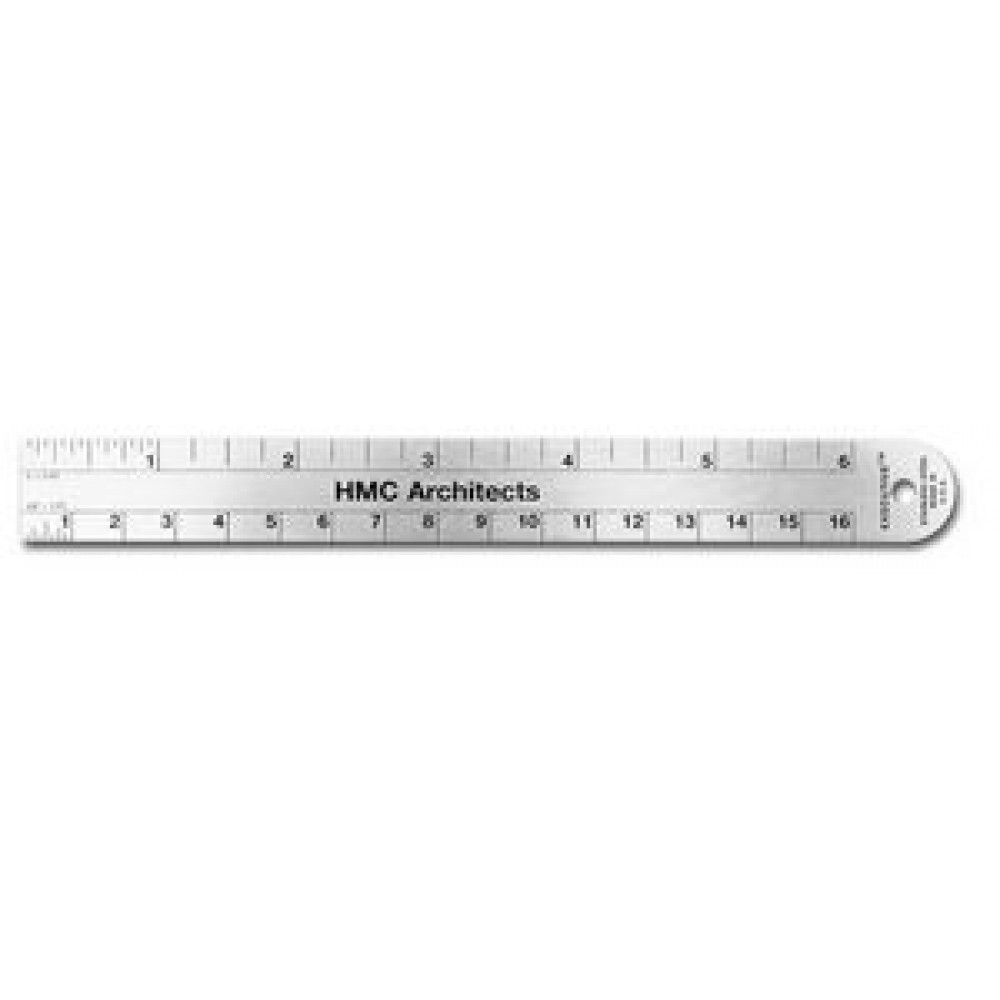 Custom 1 Sided Stainless Steel Architectural Ruler (6.25"x.75")