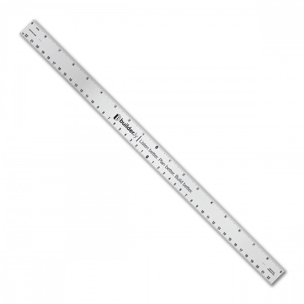 18" Stainless Steel Ruler with Center Finding Scales with Logo