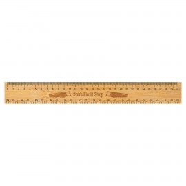 12" Bamboo Ruler with Logo