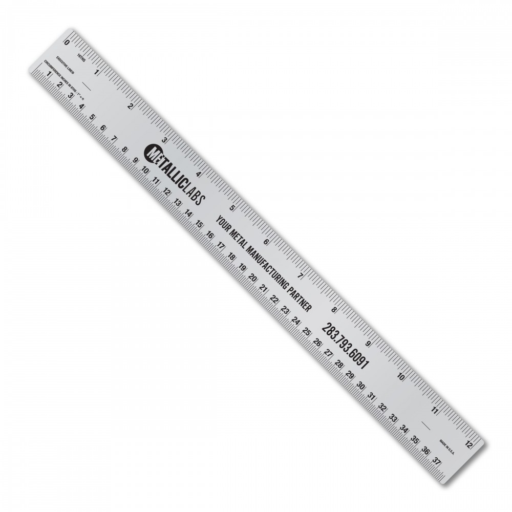 12" Tinner Circumference Aluminum Ruler with Logo