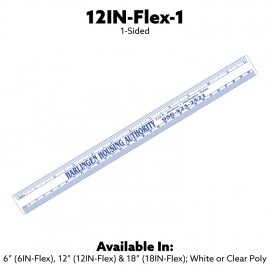 1-Sided 12" Flexible Poly Ruler with Logo
