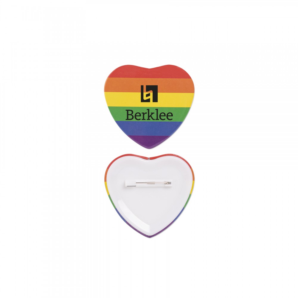 Personalized Pride Heart Shaped Button