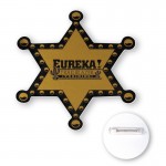 3" Sheriff Badge Star Shape Chipboard Full Color Button with Logo