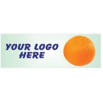 Orange Panoramic Badge/Button w/ Metal Bar Pin (1 5/8"x4 5/8") Custom Imprinted