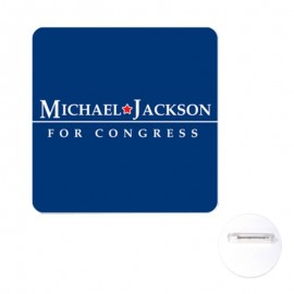 2" Square Stock Polystyrene Button with Logo
