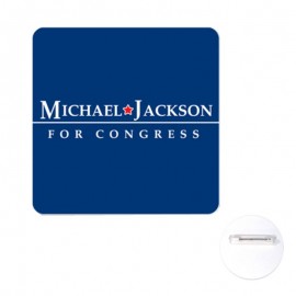 2" Square Stock Polystyrene Button with Logo  2" Square Stock Polystyrene Button with Logo