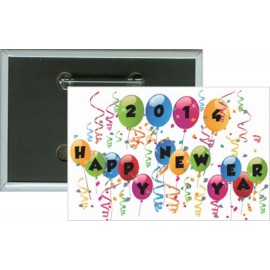 Promotional New Year - Happy New Year 2014 - 3 X 2 Inch Rect. Button  Promotional New Year - Happy New Year 2014 - 3 X 2 Inch Rect. Button