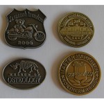 1" Custom Die Struck Copper Antiqued Pin (Large Quantity) Personalized