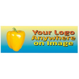 Yellow Bell Pepper Panoramic Photo Badge/Button w/ Metal Pin (1.625"x4.625") with Logo