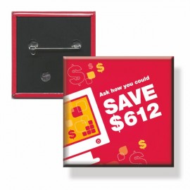 Logo Branded Square Button (3"x3")