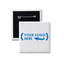 Logo Branded Square Custom Button (2"x2")