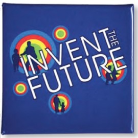 Square Laminated Cello Button (2 1/2") with Logo