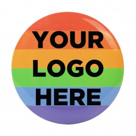 Logo Branded Rainbow Tinplate Button 2 1/4"