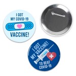 1.5" Circle Celluloid Covid Vaccine Buttons Personalized