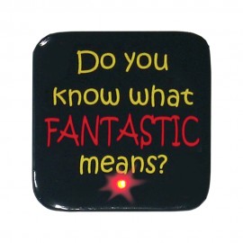 Promotional 2" Square Full Color Flashing Blinking Button w/Metal Backing