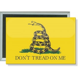 Political - Don't Tread on Me, Snake - 3 X 2 Inch Rectangle Button with Logo