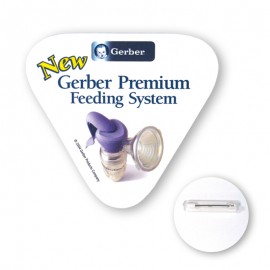 10 - 10.9 Sq. In. Custom Shape Plastic Full Color Button Badge with Logo