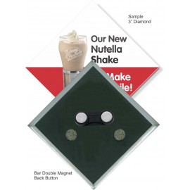 Customized Custom Buttons - 3X3 Inch Diamond with Bar Double Magnet  Customized Custom Buttons - 3X3 Inch Diamond with Bar Double Magnet