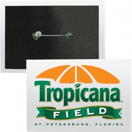 2-1/2" x 3-1/2" Rectangle Safety/Easel Button with Logo