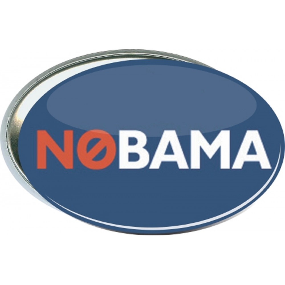 Promotional Political - Nobama - 2 3/4 X 1 3/4 Inch Oval Button