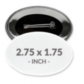 Logo Branded 2.75 X 1.75 Inch Oval Custom Buttons