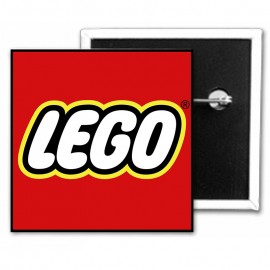 2" x 2" Inch Square Custom Button with Logo