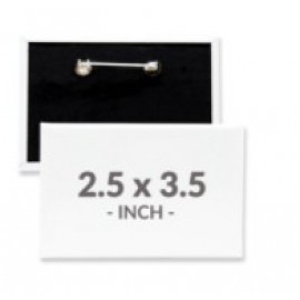 Logo Branded 2.5 X 3.5 Inch Rectangle Custom Buttons  Logo Branded 2.5 X 3.5 Inch Rectangle Custom Buttons