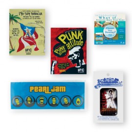 10 to 10.9 Sq In Custom Button Pin Backer Cards with Logo