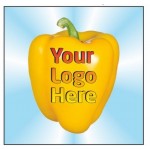 Customized Yellow Bell Pepper Photo Badges/Button w/ Metal Pin (2.5"x2.5")