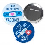 Custom Imprinted 2.25" Circle Celluloid Covid Vaccine Buttons