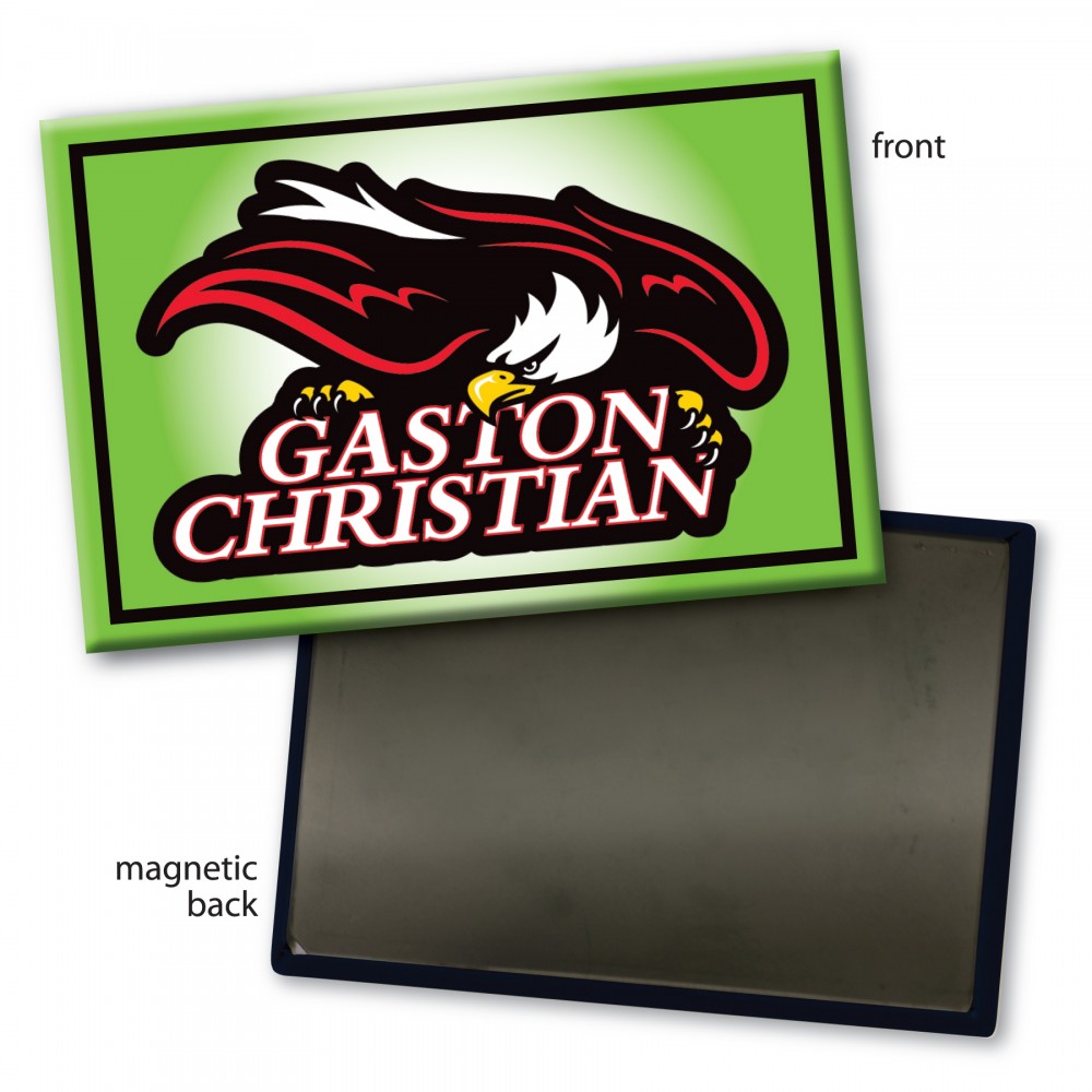 Rectangle Button - 2" x 3" - Magnet Backing with Logo