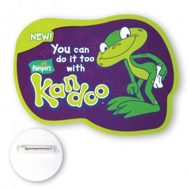 16 - 16.9 Sq In Custom Shape Full Color Chipboard Button with Logo