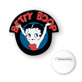 4 - 4.9 Sq. In. Custom Shape Plastic Full Color Button Badge with Logo