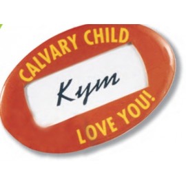 Personalized Oval Window Button w/ Safety Pin (1 3/4"x2 3/4")