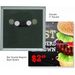 Custom Buttons - 3X3 Inch Square with Bar Double Magnet with Logo