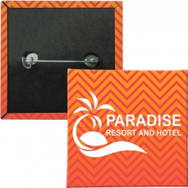 Personalized 2-1/2" Square Safety Pin Button