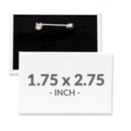 1.75 X 2.75 Inch Rectangle Custom Buttons with Logo  1.75 X 2.75 Inch Rectangle Custom Buttons with Logo