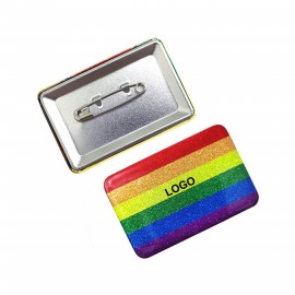 Promotional Glitter Button Pin (direct import)