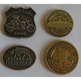 1.25" Custom Die Struck Copper Antiqued Pin (Large Quantity) with Logo  1.25" Custom Die Struck Copper Antiqued Pin (Large Quantity) with Logo