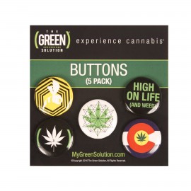 3.5" x 3.5" Button Card (w/5 - Even 1" Buttons) with Logo