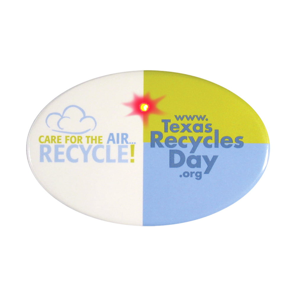 Customized 1.75" X 2.75" Oval Full Color Flashing Blinking Button Customized 1.75" X 2.75" Oval Full Color Flashing Blinking Button