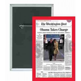 Customized Political - Washington Post, Obama Takes Charge - 2 X 3 Inch Rect. Button  Customized Political - Washington Post, Obama Takes Charge - 2 X 3 Inch Rect. Button