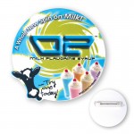 12 - 12.9 Sq. In. Custom Shape Plastic Full Color Button Badge with Logo