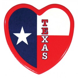 2 1/4" Heart Shape Button w/Safety Pin with Logo