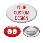 Personalized Oval Shape Tin Button / Badge