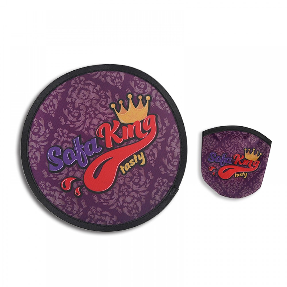 Logo Branded Fold Up Flying Disc w/Pouch