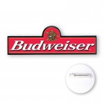 Promotional 5 - 5.9 Sq. In. Custom Shape Plastic Full Color Button Badge