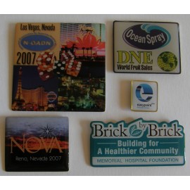 1.25" Custom Offset Printed Lapel Pin (Large Quantity) with Logo